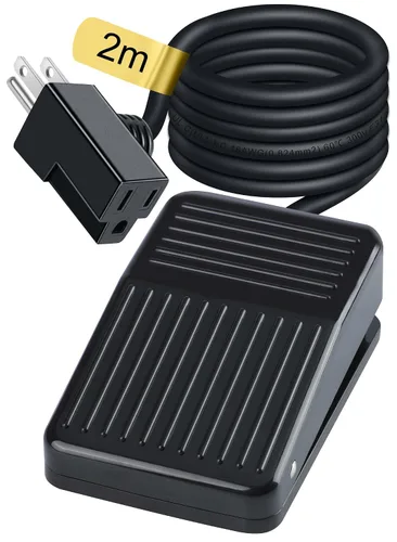 Vista 12 de Interruptor de pie de extensión de encendido/apagado de 1.8m/6 pies, interruptor en el medio del cable, enchufe polarizado de 2 puntas y enchufe