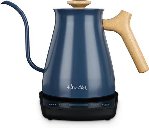 Vista 9 de Harriet Hervidor eléctrico de cuello de cisne, calor rápido de 1200 W, acero inoxidable de 0.8 L, control de temperatura de precisión