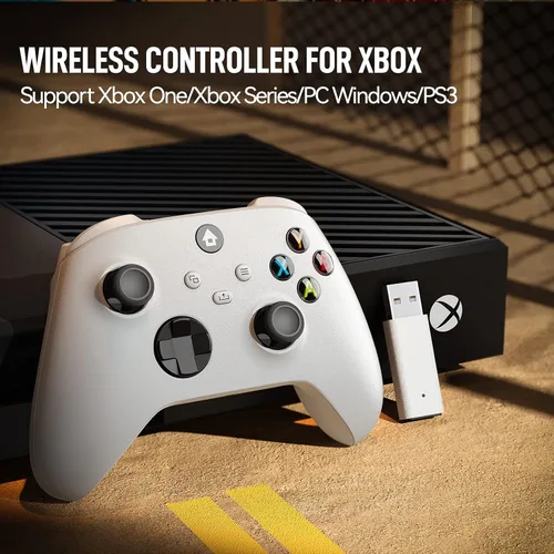 Vista 7 de Wireless Controller Compatible With Xbox One, Xbox Series XS, Xbox One XS, Windows PC, Game Controller with 2.4GHZ Adapter and Headphone Jack - White