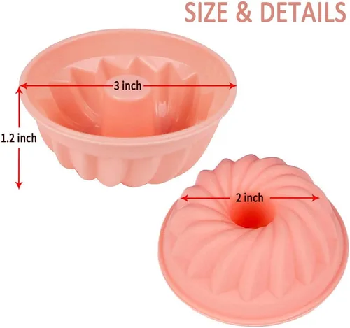 Vista 3 de GiFBERA Mini tubo estriado de silicona para hornear moldes de 3 pulgadas para tartas, se adapta a moldes estándar para magdalenas/cupcakes, 12