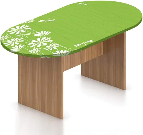Vista 19 de Mantel ajustable ovalado, mantel ajustable de poliéster elástico con libélula, plantas naturales, césped, flores silvestres, efectos de pincel, se