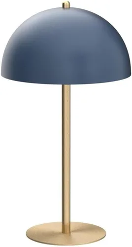 Vista 4 de GLOBE Electric 52942 - Lámpara de escritorio azul de 15 pulgadas con detalles de latón, interruptor basculante de encendido/apagado en línea, ideal