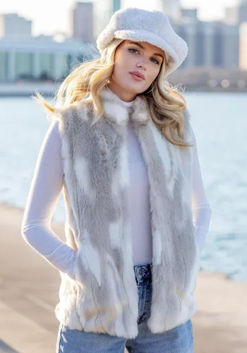 Vista 6 de Fabulous-Furs Chaleco de piel sintética con gancho para mujer