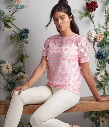 Vista 6 de Simplicity US8545P5 Patrones de costura para mujer, camisa, y camiseta sin mangas, tallas 12-20