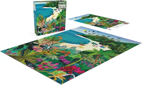 Vista 3 de Buffalo Games - Bonjour - Beach Butterfly - Rompecabezas de 1000 piezas para adultos - Rompecabezas desafiante perfecto para noches de juego