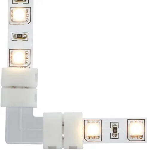 Vista 4 de LightingWill Paquete de 10 unidades de conector de tira LED de 2 pines a presión en forma de L para esquina en ángulo recto o conexión de giro de 10