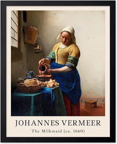 Vista 44 de Poster Master Póster vintage Johannes Vermeer – Impresión de pintura de vista retro de Delft – Vista del arte de Delft – Regalo para hombres