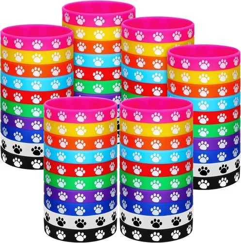 Vista 7 de Funtery Pulsera de silicona con estampado de patas, 100