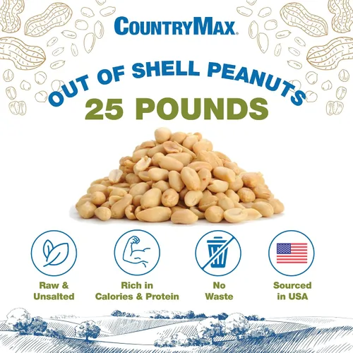 Vista 2 de CountryMax Pickouts de maní sin cáscara de 25 libras para pájaros
