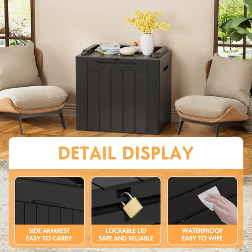 Vista 5 de YESHOMY Contenedores de almacenamiento de plástico de 30 galones con tapa, organizadores de cajas apilables para sala de estar, oficina, dormitorio