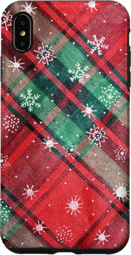 Vista 11 de Green Red Christmas Plaid Winter Snowflakes Case for iPhone 16