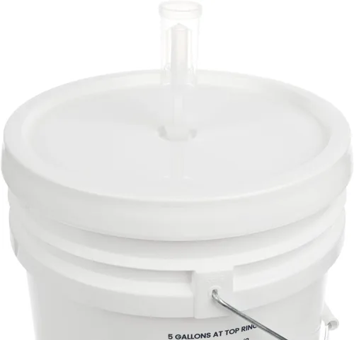 Vista 4 de U.S. Solid Fermentador de plástico – Cubo de fermentación de grado alimenticio de 5 galones fermentador de elaboración casera con espita y esclusa