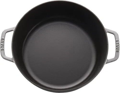 Vista 3 de Staub Hierro Fundido 6-qt Cochon Poco Profundo Ancho Redondo Cocotte - Gris Grafito