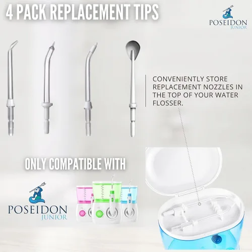 Vista 3 de Consejos de repuesto para irrigador dental para encimera infantil de Poseidon