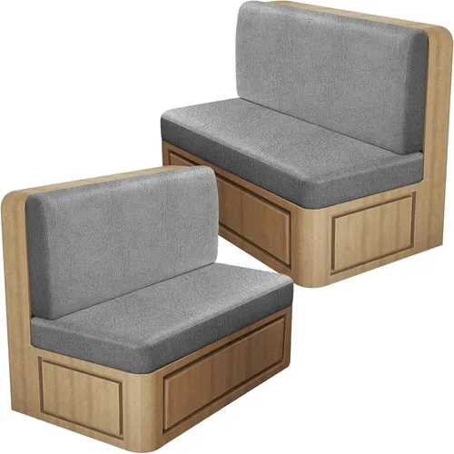Vista 34 de ANARACHON Fundas de cojín elásticas con aspecto de cuero para caravana, fundas de cojín para asiento de cabina de caravana