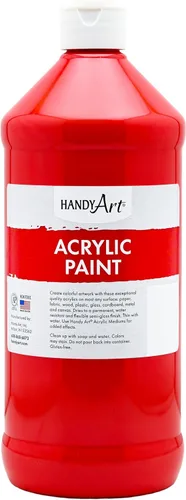 Vista 30 de Handy Art Pintura acrílica, juego de 12 colores, botellas de 16 onzas, acrílico líquido para estudiantes semibrillante, consistencia de flujo