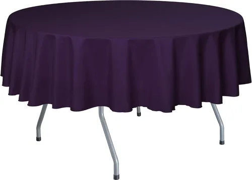 Vista 8 de Ultimate Textile Mantel redondo de lino de poliéster de 84 pulgadas, color azul marino