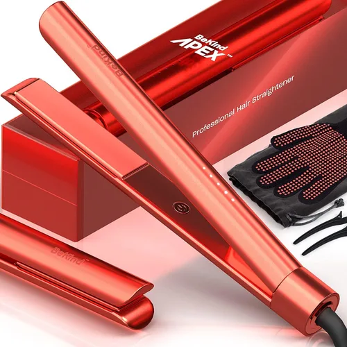 Vista 13 de Bekind Apex Plancha Alisadora de Cabello 2 en 1 Plancha Alisadora y Rizadora de 1" 460°F para Todos los Peinados Tecnología UltraSmooth Azul
