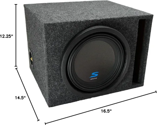 Vista 8 de American Sound Connection Universal Car Stereo Ventilado Port Single 10 "Alpine S-W10D4 Tipo S Subwoofer Audio Subwoofer Custom Sub Box Paquete Sin