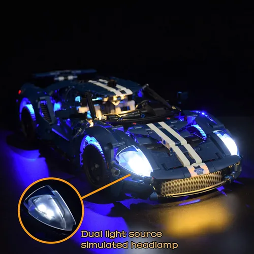 Vista 3 de LightGo Kit de iluminación LED diseñado para Lego 42154 2022 Ford GT Building Set, no incluye modelo (versión clásica)