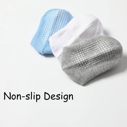 Vista 6 de 6 pares de calcetines antideslizantes y cálidos con puños para bebés, niños y niñas