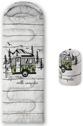 Vista 9 de HOSIMA Saco de dormir de mariposa para adultos y niños para campamento, saco de dormir ultraligero gótico negro para clima frío y verano.
