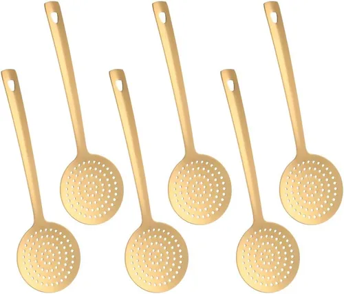 Vista 8 de 6 espátulas de acero inoxidable chapado en titanio, mango ergonómico integral, apto para lavavajillas (10.2 pulgadas/10.2 in)