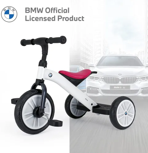 Vista 2 de BMW triciclo para niños y niñas de 2 a 5 años, regalo valioso para niños y niñas de 2, 3, 4, 5 años, color blanco perla