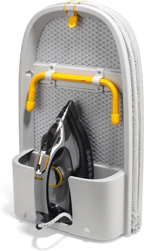 Vista 10 de Joseph Joseph Pocket Plus - Tabla de planchar compacta plegable para ahorrar espacio con soporte para plancha y montaje en pared, Azul/Negro