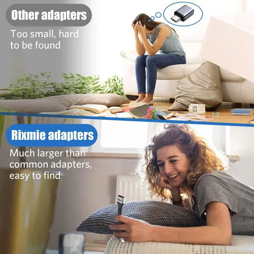 Vista 5 de Rixmie Adaptador USB C a USB A OTG - Cable tipo C a USB A macho a hembra, tecnología OTG de sincronización de datos de 10 Gbps, adaptador