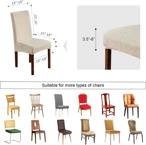 Vista 6 de Fundas impermeables para sillas de comedor, fundas elásticas para sillas Parsons, para comedor, cocina, funda protectora para silla de comedor