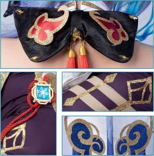 Vista 5 de Genshin Impact Cosplay Jacquard Upgrade Ver Ganyu Aether Zhongli Kaveh Cosplay