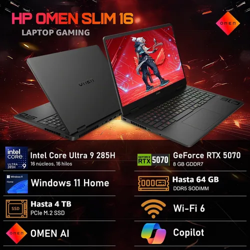 Vista 10 de PCONLINE Laptop para juegos HP OMEN Slim RTX 5070 Intel Ultra 9 285H 240Hz