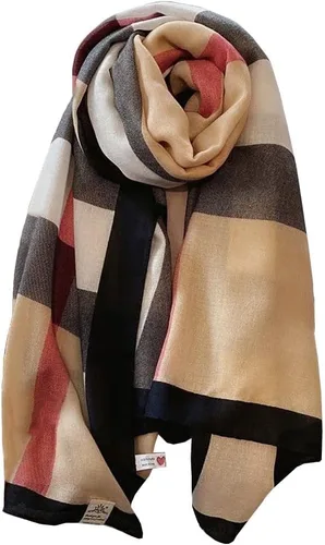 Vista 17 de JERLA Bufandas para mujer, ligeras, suaves, de moda, sólidas, bufanda, chal a cuadros