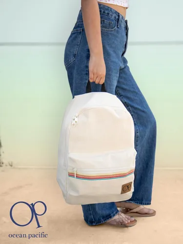 Vista 2 de Ocean Pacific OG - Mochila de pana para viajes, deportes, playa, trabajo, mochila casual para hombres y mujeres, se adapta a portátiles de 15.6