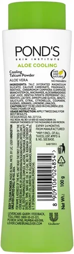 Vista 2 de Pond's Polvo de enfriamiento con bondad de Aloe Enfriamiento instantáneo Enfriamiento 3X Alivio fresco helado 3.53 oz