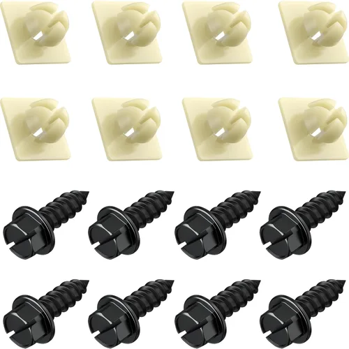 Vista 11 de Tornillos de matrícula con insertos de nailon, tornillos de matrícula de acero inoxidable a prueba de óxido para matrículas, marcos y cubiertas