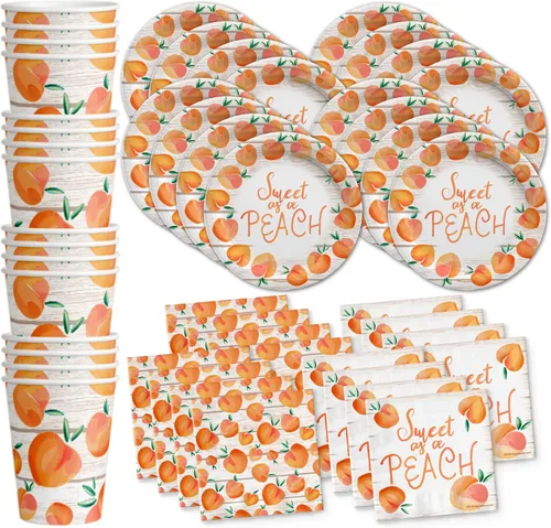 Vista 11 de Juego de suministros para fiesta de cumpleaños de aguacate, platos, servilletas, vasos, vajilla para 16