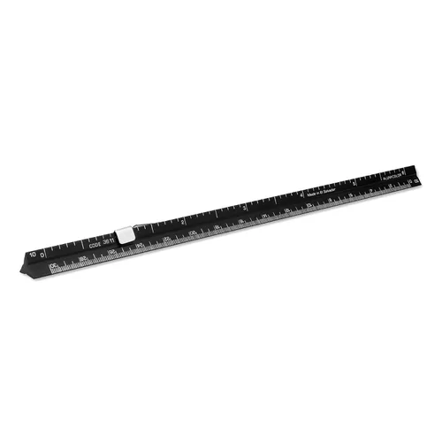 Vista 10 de Alumicolor Regla Métrica de Bolsillo para Arquitecto de Aluminio, 15CM, Negro
