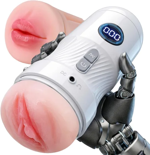 Vista 9 de Masterburbatar masculino mejorado 2026, herramientas para adultos, manos libres, calor, masterburbatar, 10X, vibra, succión automática Blanco