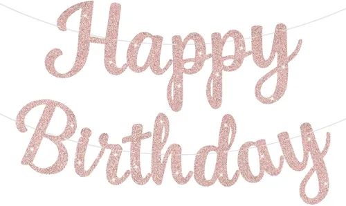 Vista 12 de Letrero de Pancarta de Feliz Cumpleaños Negro con Purpurina, Guirnalda de Cumpleaños Pancartas de Pared y Puerta Bandera para Mujeres Hombres Niños