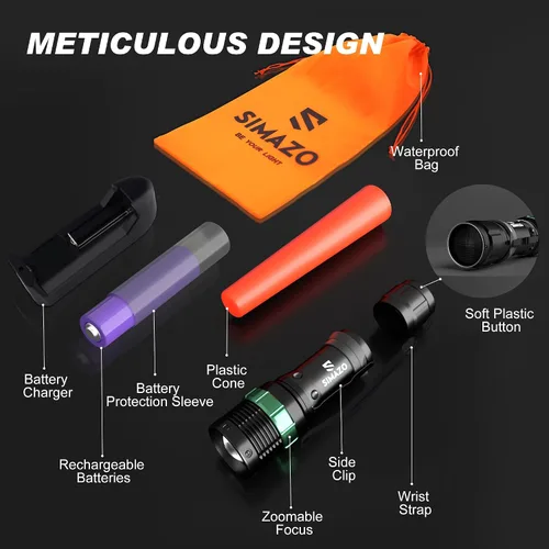 Vista 6 de Paquete de 6 varitas de tráfico recargables de 11 pulgadas, pequeña linterna de tráfico con 1 cargador y 6 baterías, linterna LED con 5 modos