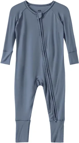 Vista 31 de Pijama de viscosa de bambú sin pies para niños y niñas, pijamas con cremallera para dormir y jugar, mameluco - 0-24 meses