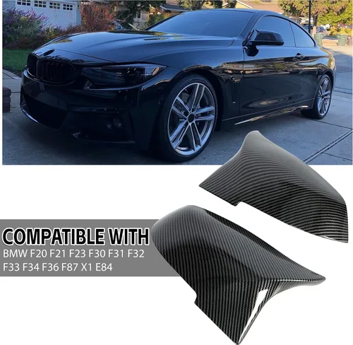 Vista 2 de ECOTRIC Cubiertas de Espejos Laterales Tapa de Espejo de Puerta Compatible con BMW F20 F21 F22 F23 F30 F31 F32 F33 F34 F36 F87 X1 E84 Repuesto