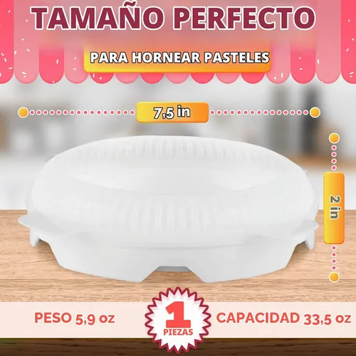 Vista 2 de Molde de silicona para mousse, molde redondo de silicona para tartas de 7.5 pulgadas de diámetro (capacidad de 33.5 onzas), fácil de usar