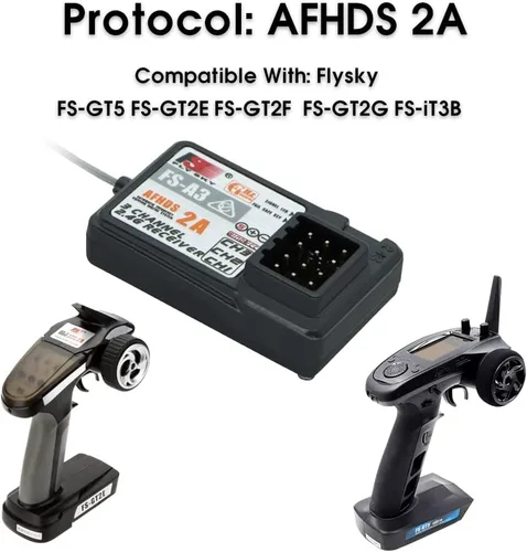Vista 2 de Flysky FS-A3 3CH Receptor 2.4G AFHDS 2A para FS-GT5 GT2E GT2F GT2G iT3B iT3C