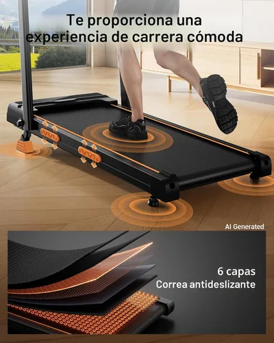 Vista 8 de 16% Incline Walking Pad Treadmill, 3-in-1 Under Desk Treadmill with Handles