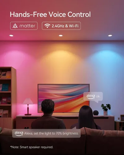 Vista 6 de Matter - Bombillas inteligentes, bombilla que cambia de color, requiere concentrador, A19 60W, WiFi de 2.4 GHz, compatible con Alexa Google