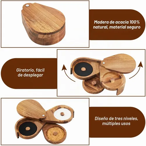 Vista 4 de Mifoci Herramienta de Barman Rimadora de Vasos de Madera de Acacia de 3 Niveles con 12 Vertedores Clásicos de Acero Inoxidable para Botellas