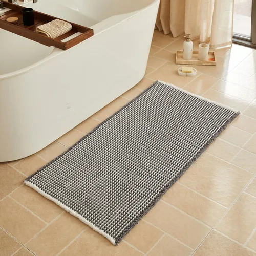 Vista 80 de Triohero Tapete de baño con diseño de gofre, tapete de baño pequeño y bohemio, antideslizante, lavable, ultra suave, súper absorbente, de secado